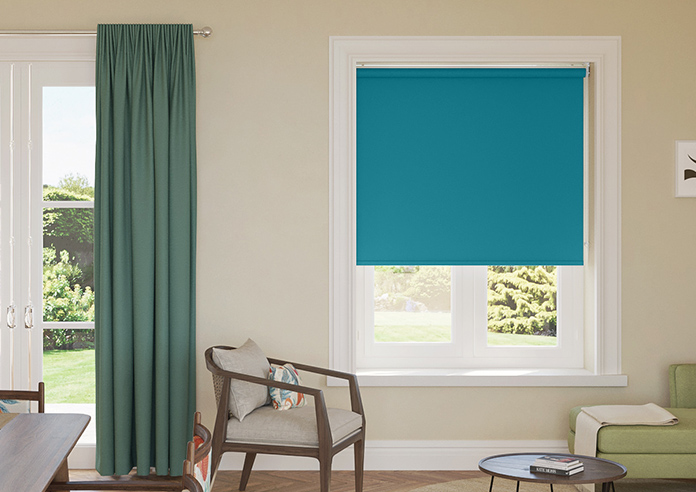 Palermo (Blackout), Teal Blue - Roller Blind - Image 3
